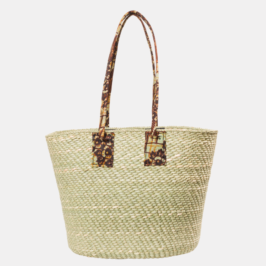 Handwoven Basket bag | Kitenge