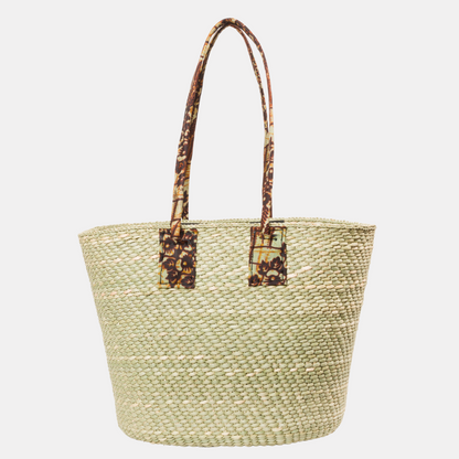 Handwoven Basket bag | Kitenge