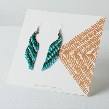 Beaded Handmade Turquoise Earrings