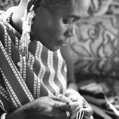 African Maasai Tassel Earrings | Black