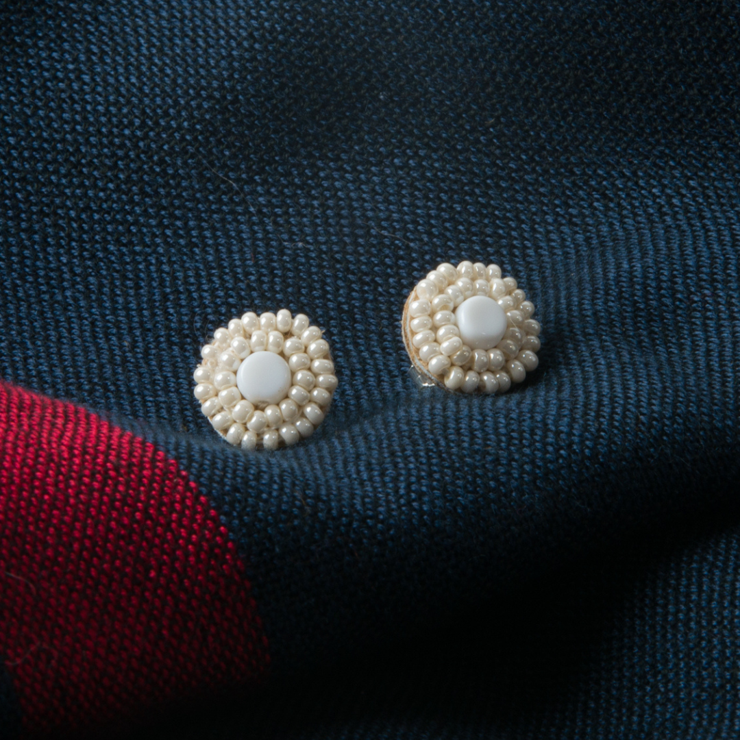African Maasai Earrings | Pearl