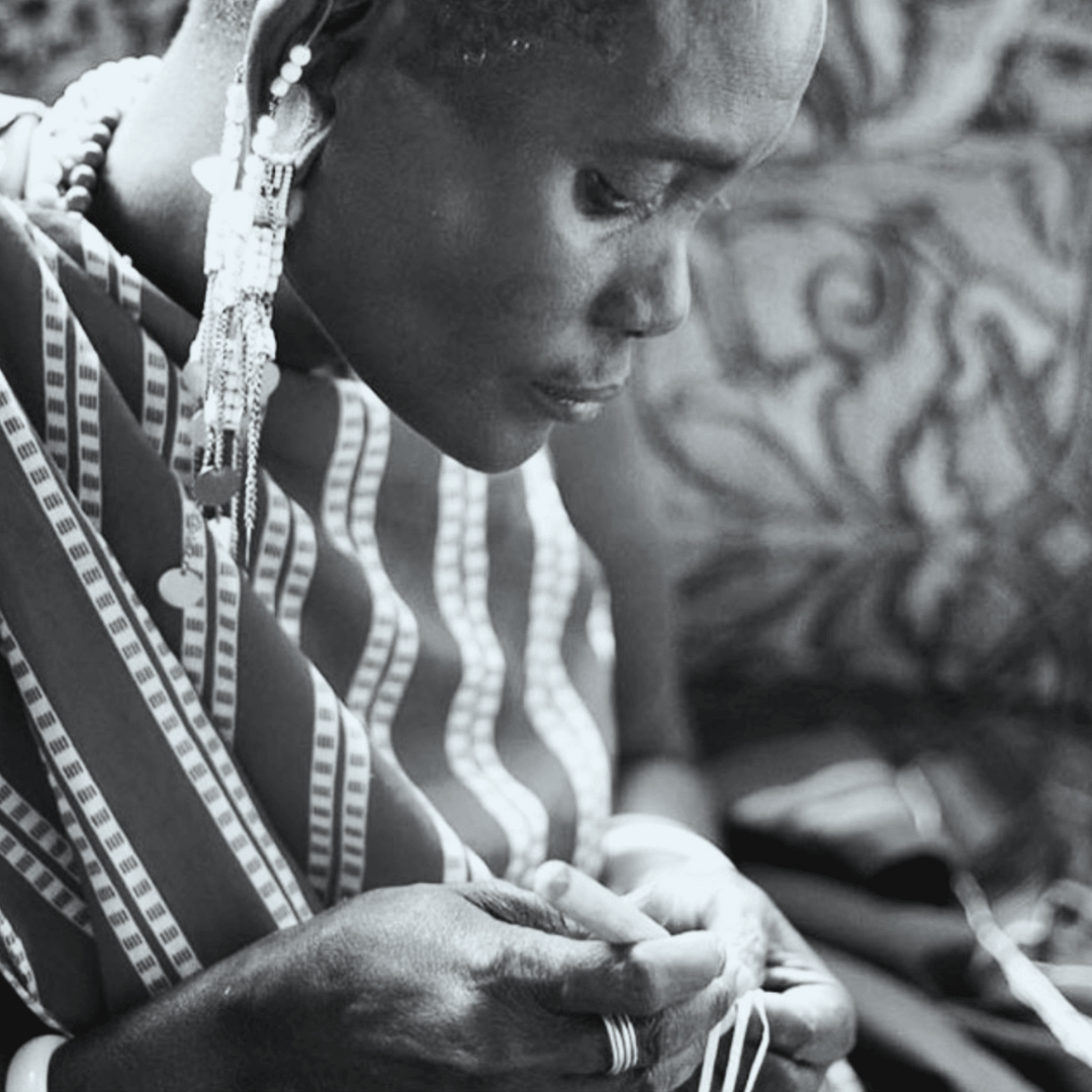 African Maasai Tassel Earrings | Pearl