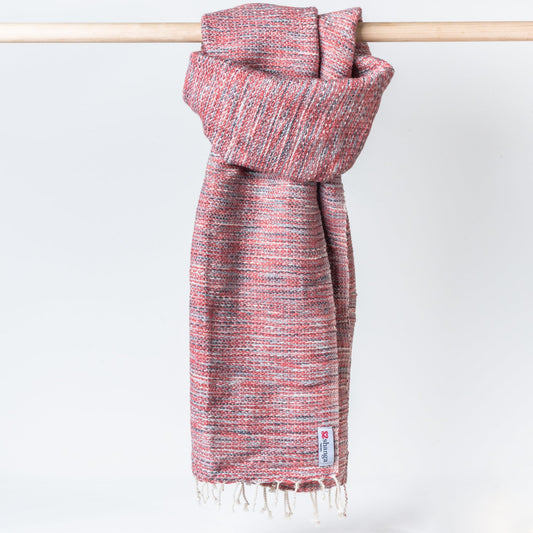 Mixed Pink, White & Grey Scarf | Handwoven Pure Cotton
